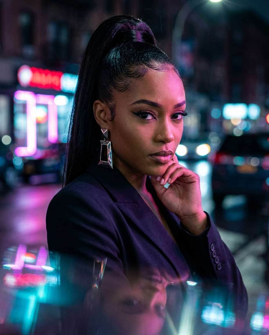 sleek high ponytail photo