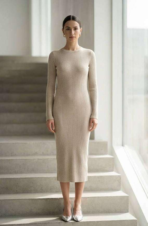 minimalist knit midi photo
