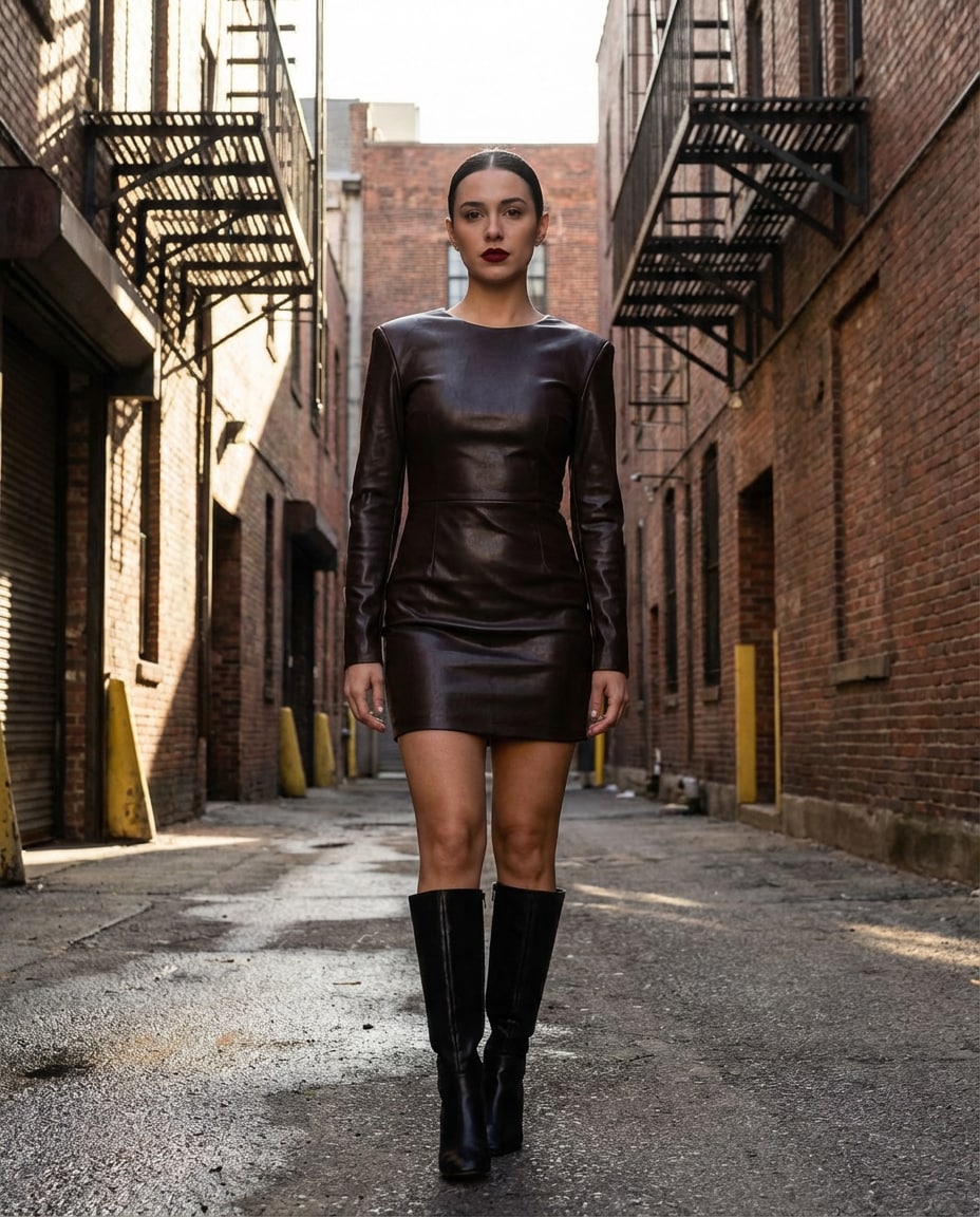 leather statement look photo