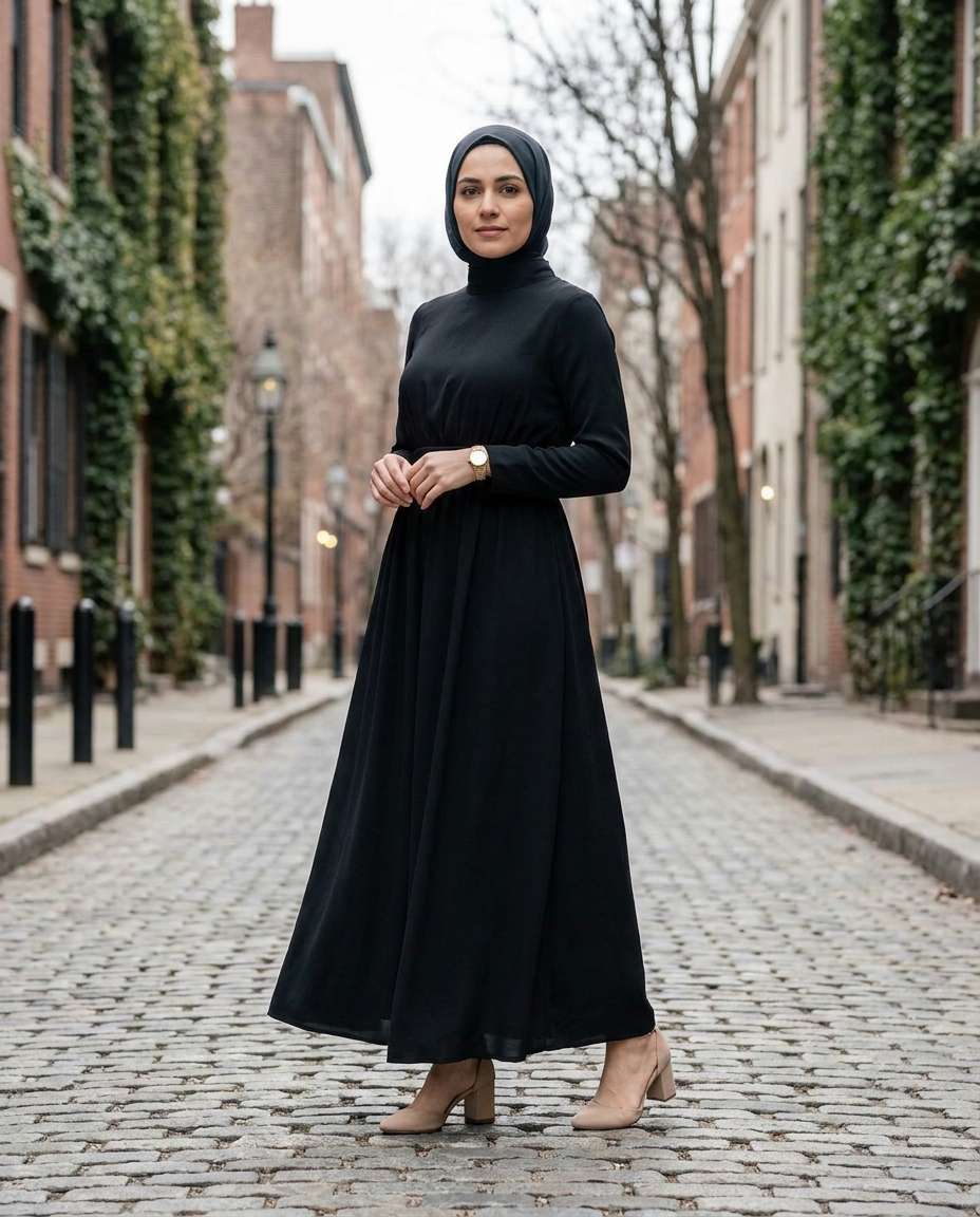 high neck modest photo