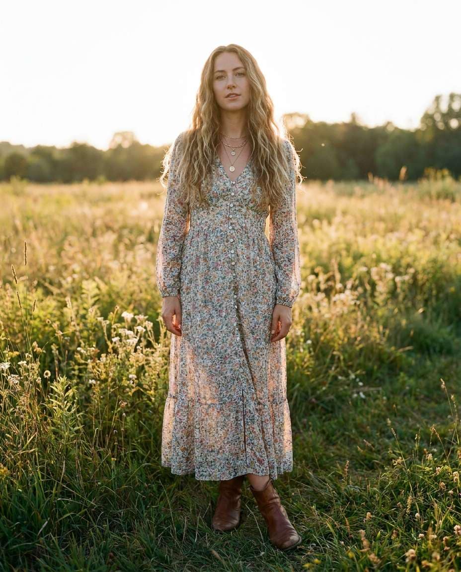 boho floral maxi photo