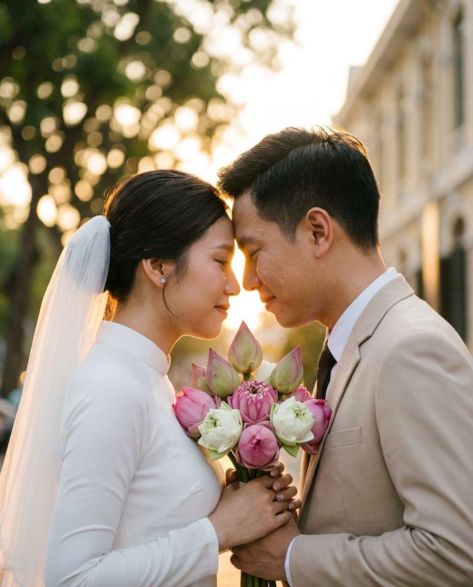 wedding couple close photo