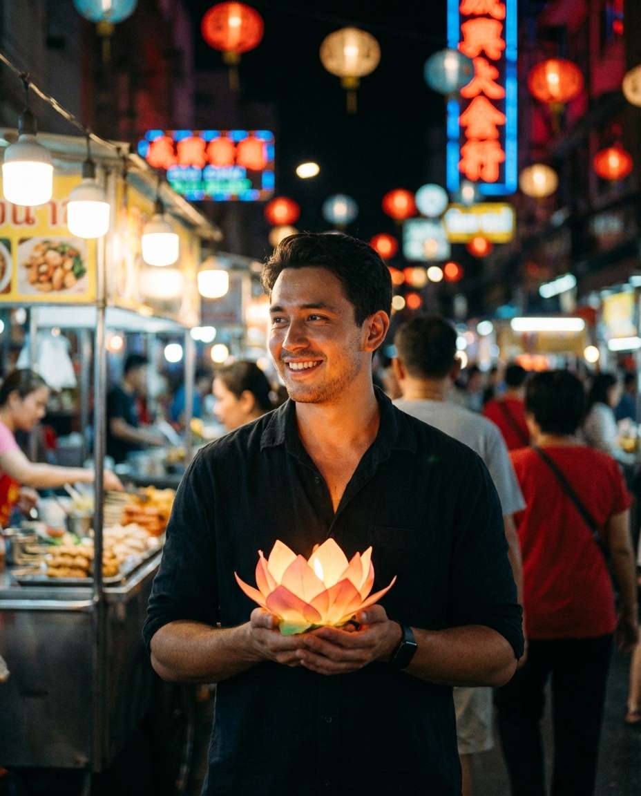 night market glow photo