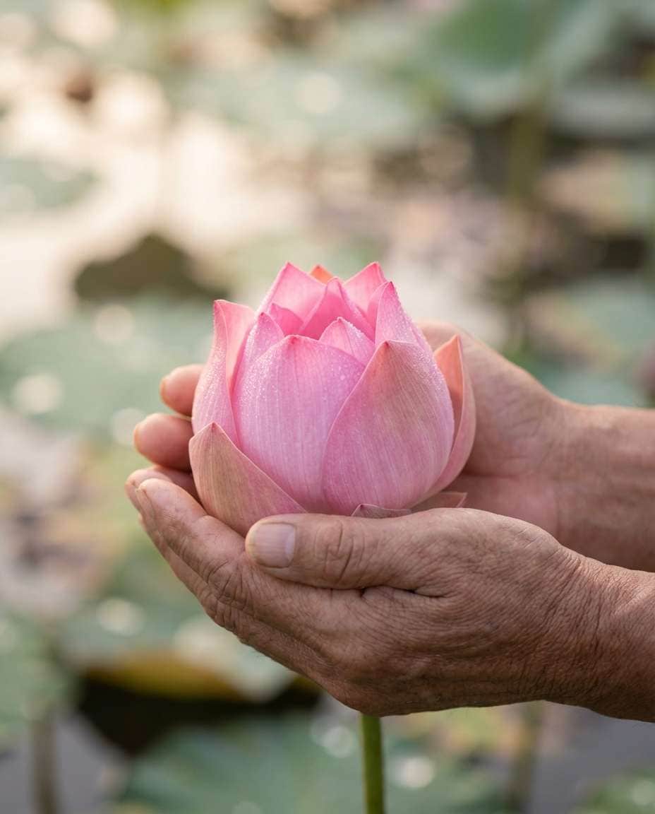 hands with macro photo