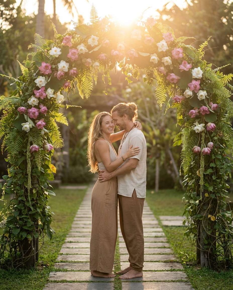 couple under arch photo