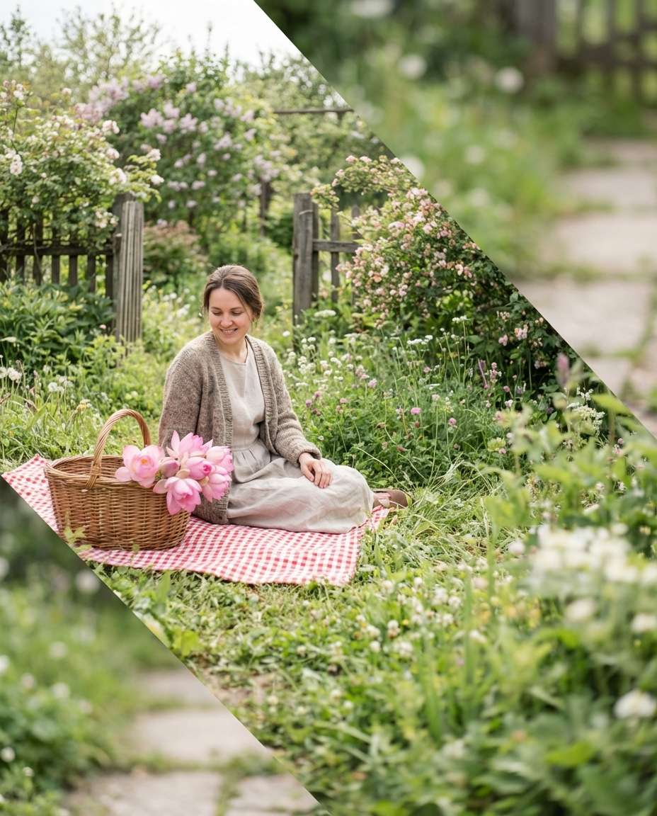 cottagecore picnic photo