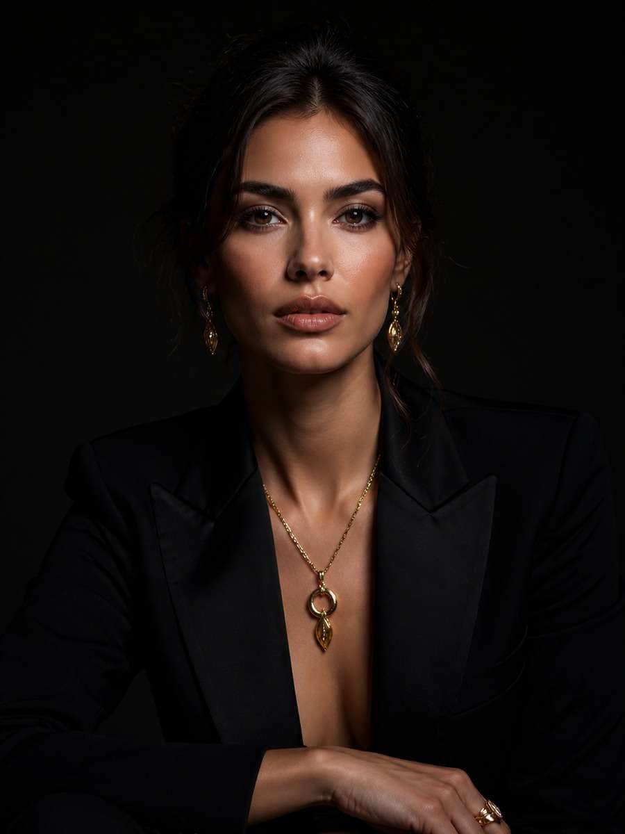 Luxury Fashion Low Key Portrait photo