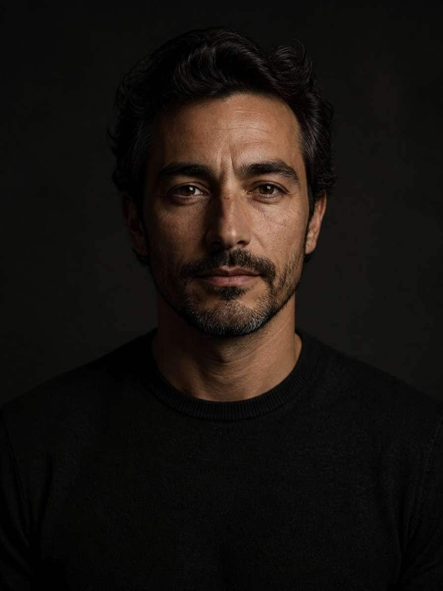 Natural Skin Low Key Portrait photo
