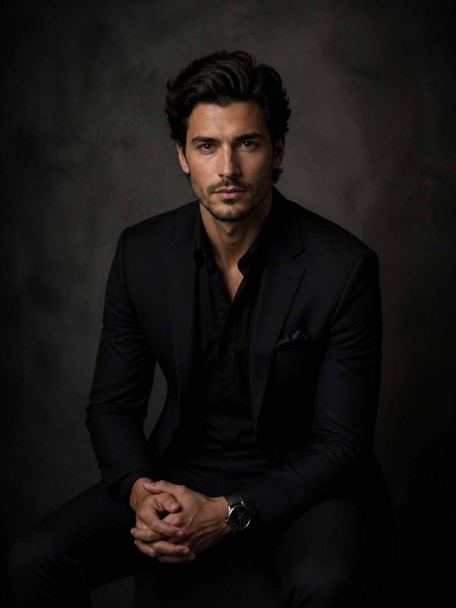 Dark Gray Studio Portrait photo