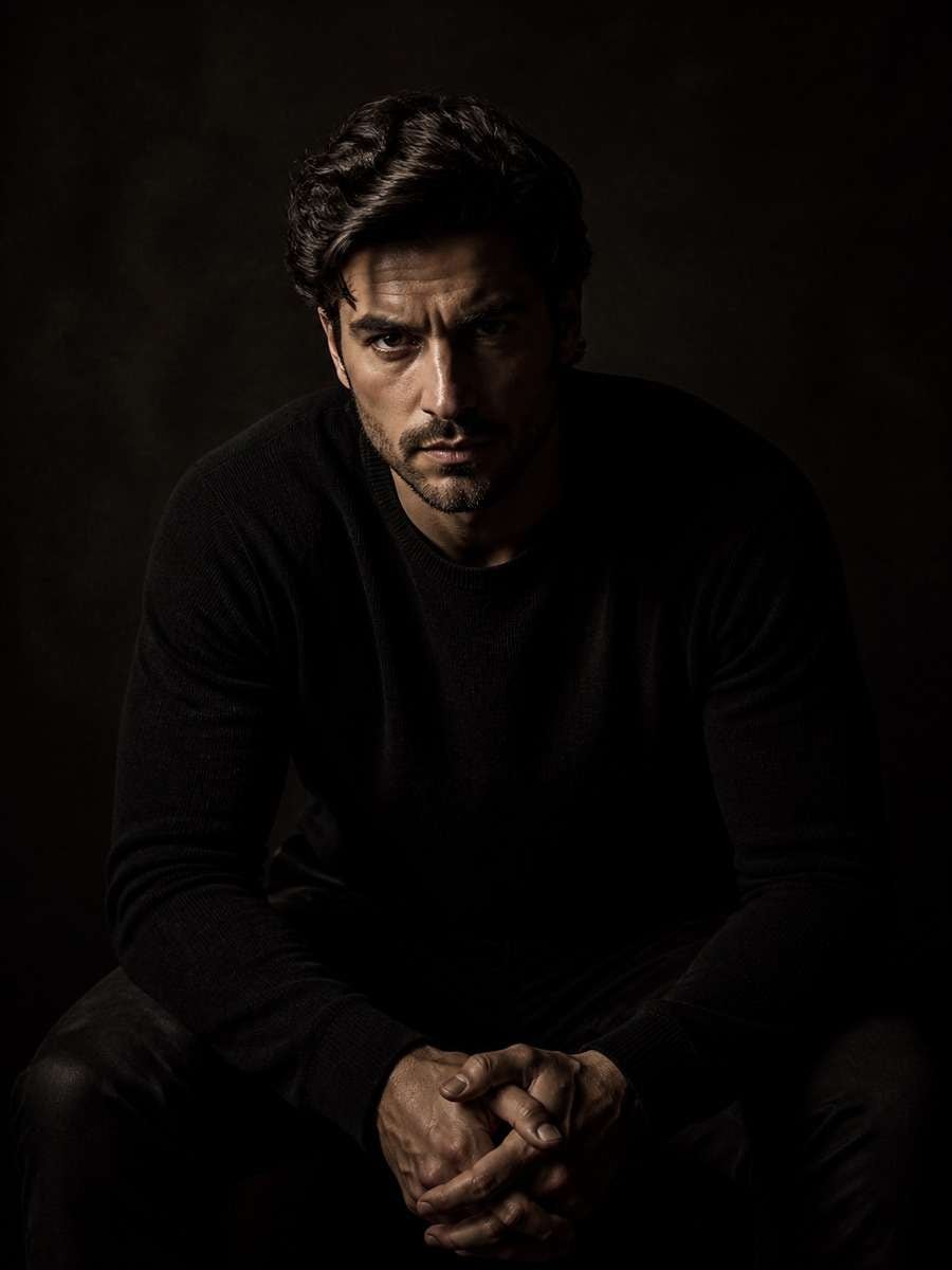 Dramatic Side Light Portrait photo