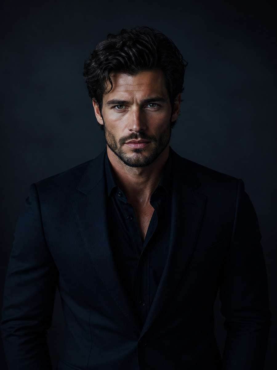 Cool Toned Low Key Portrait photo