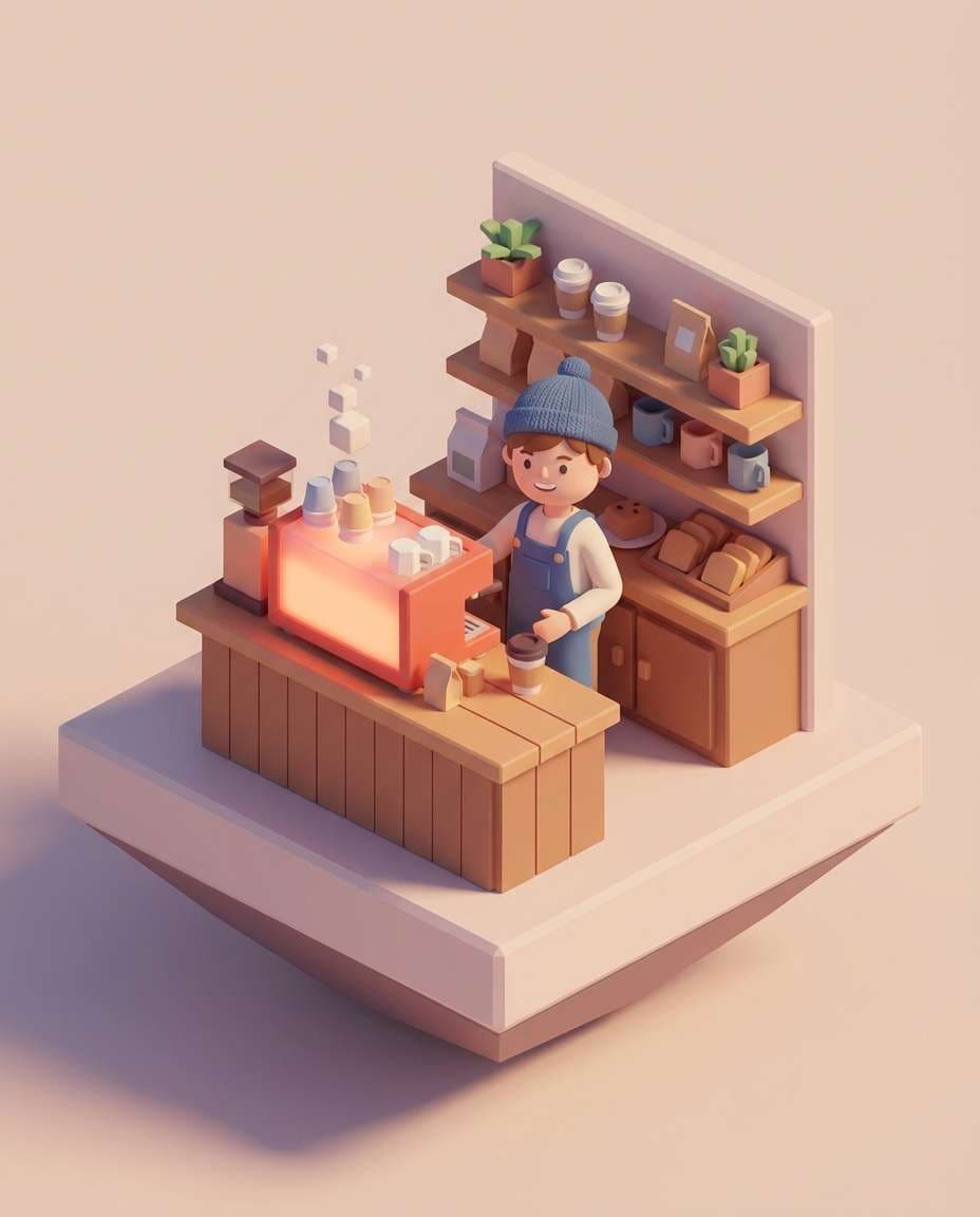 isometric coffee bar photo