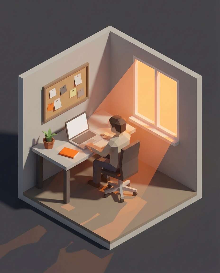 tiny room workspace photo