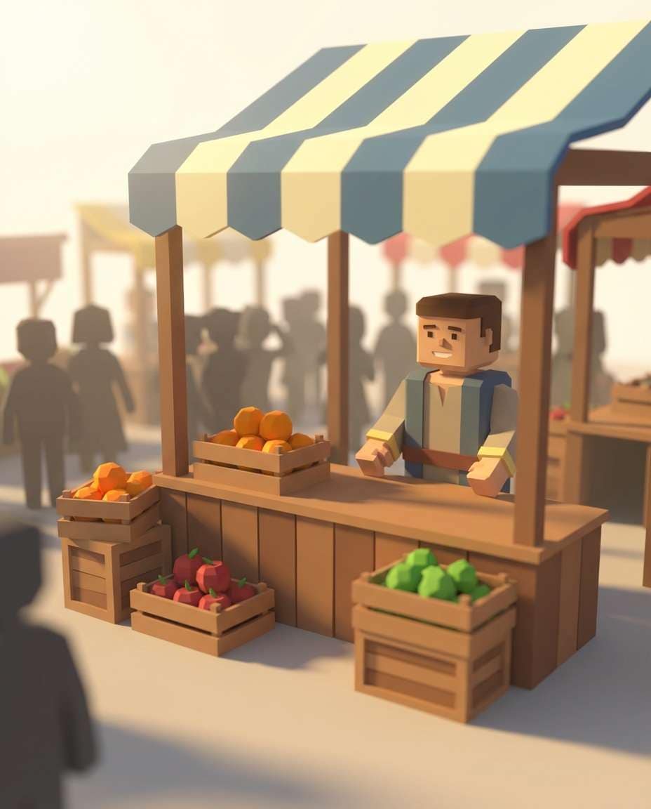 medieval market scene photo