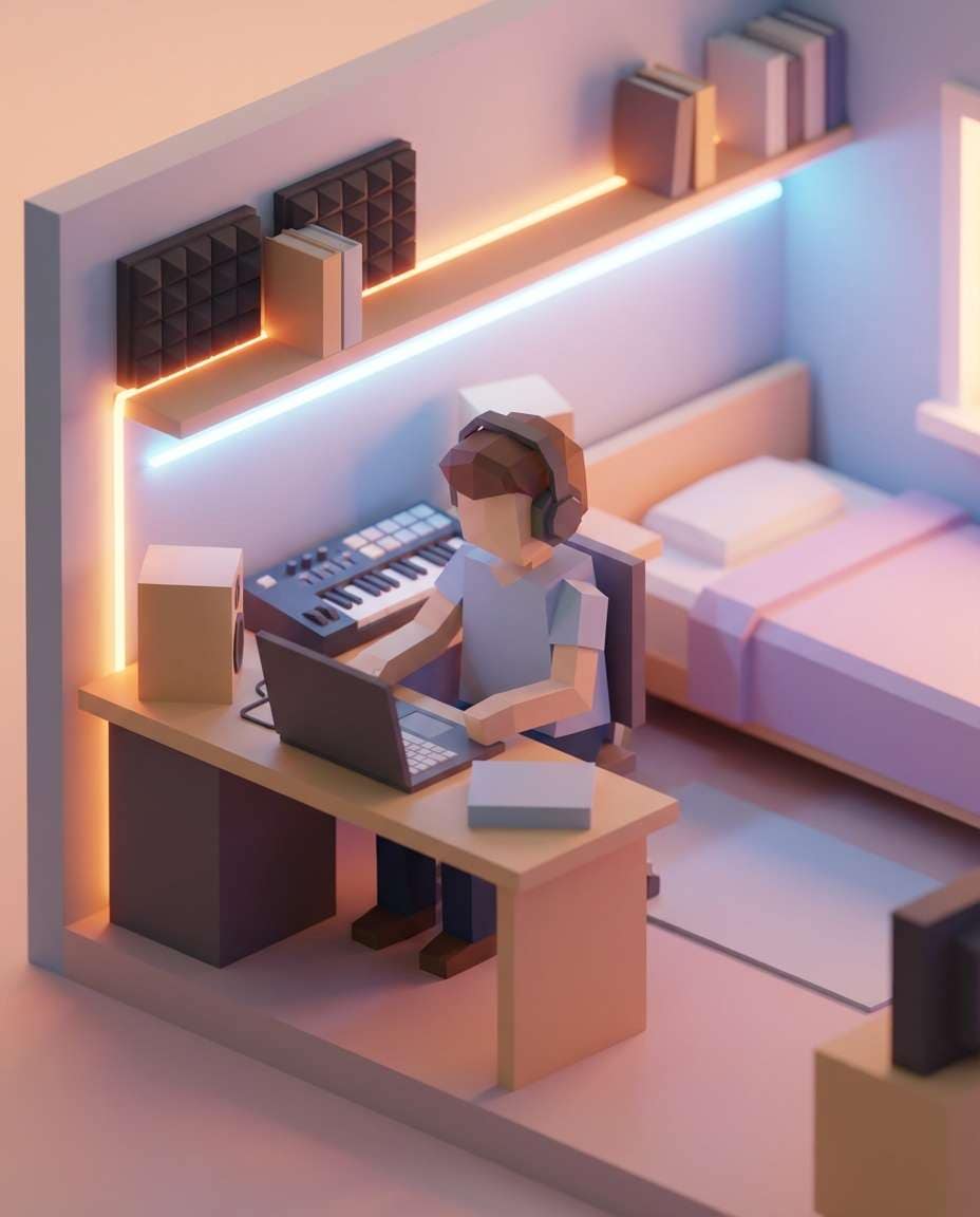 studio musician setup photo