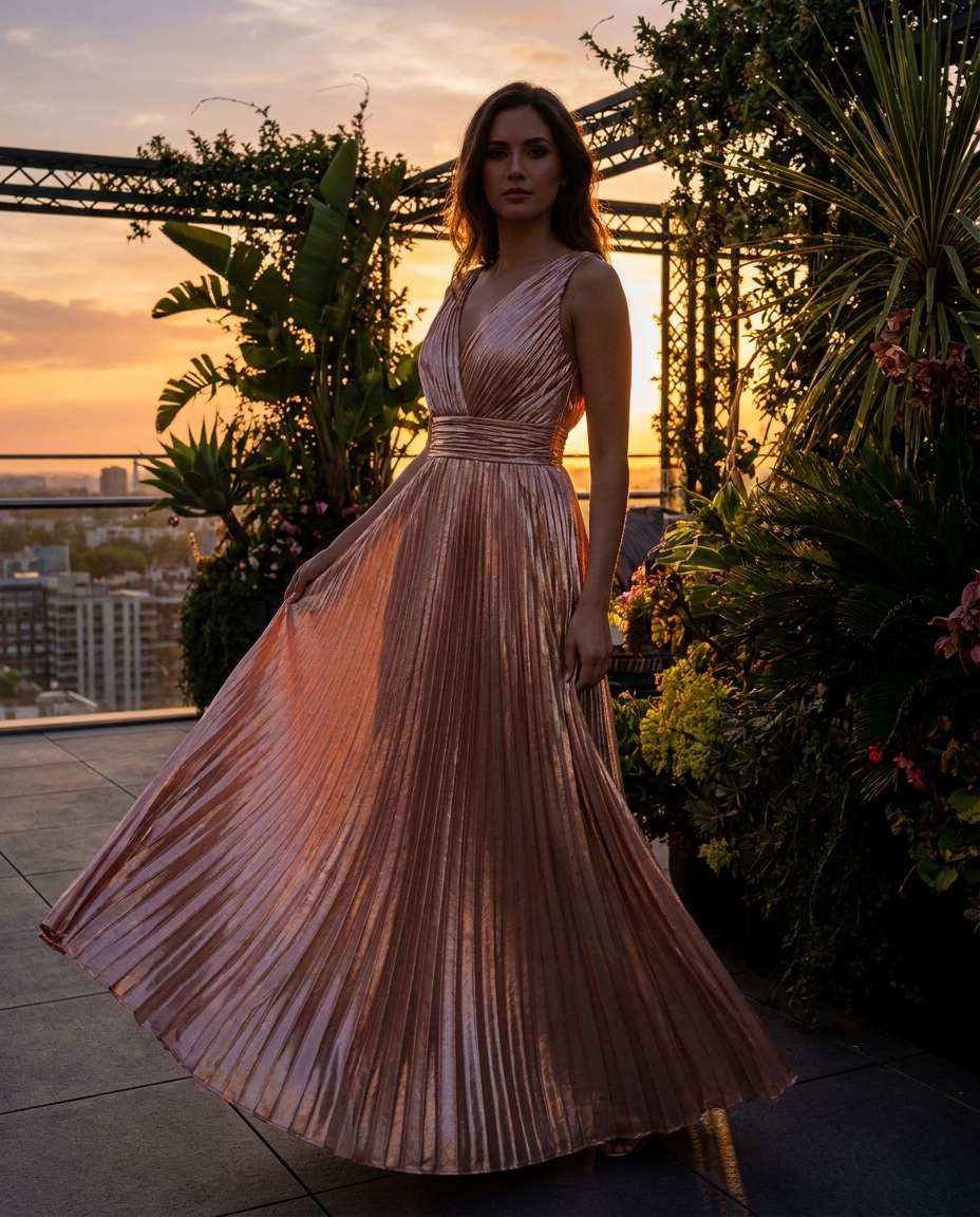rose gold pleats photo