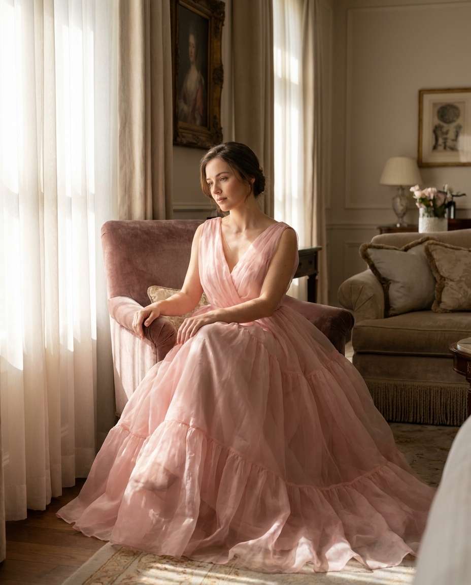 soft pink organza photo