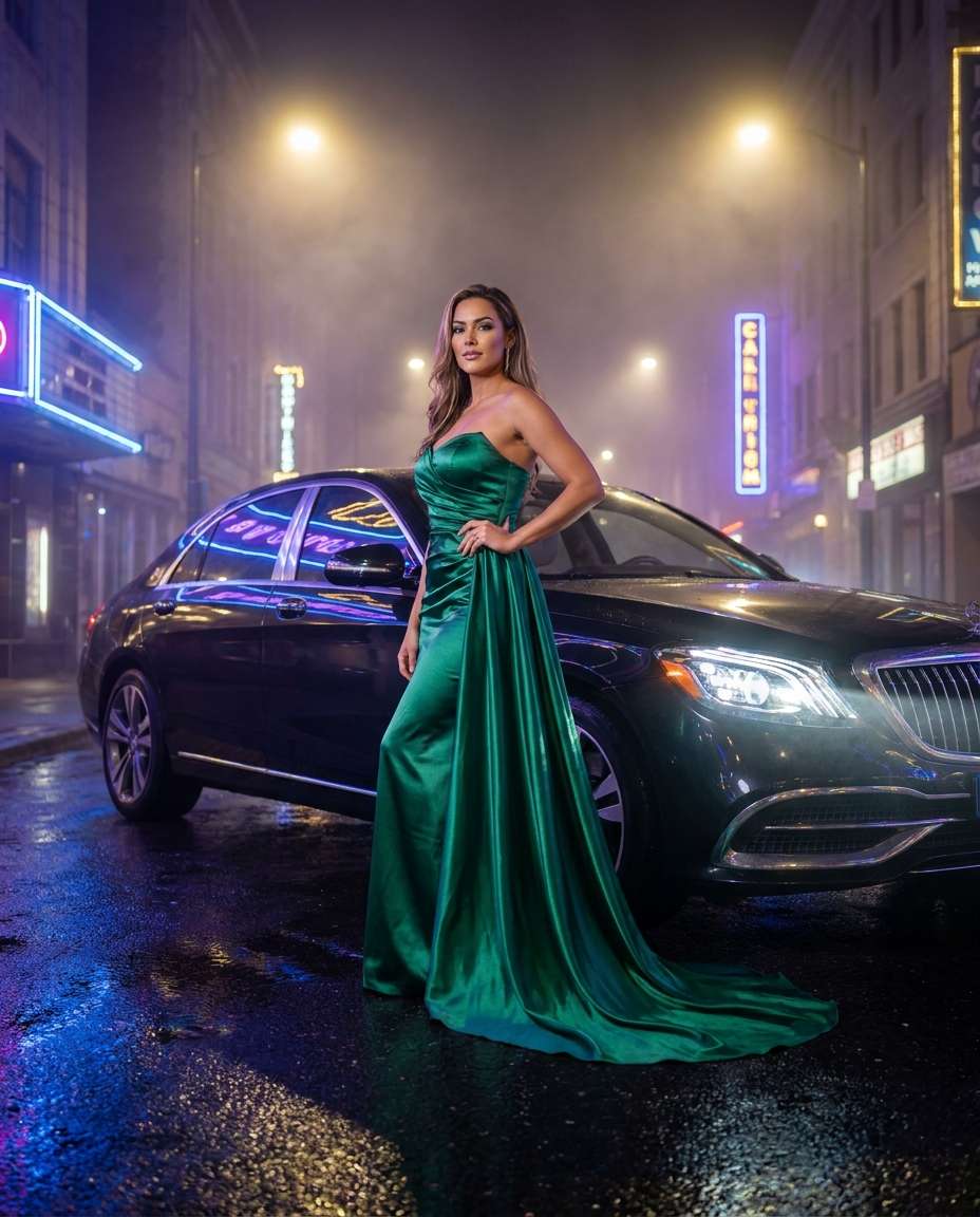 emerald satin drama photo