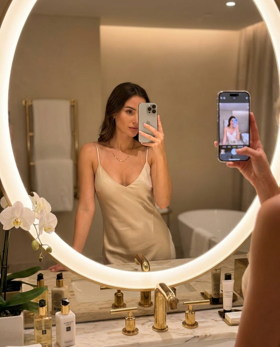 suite mirror selfie photo
