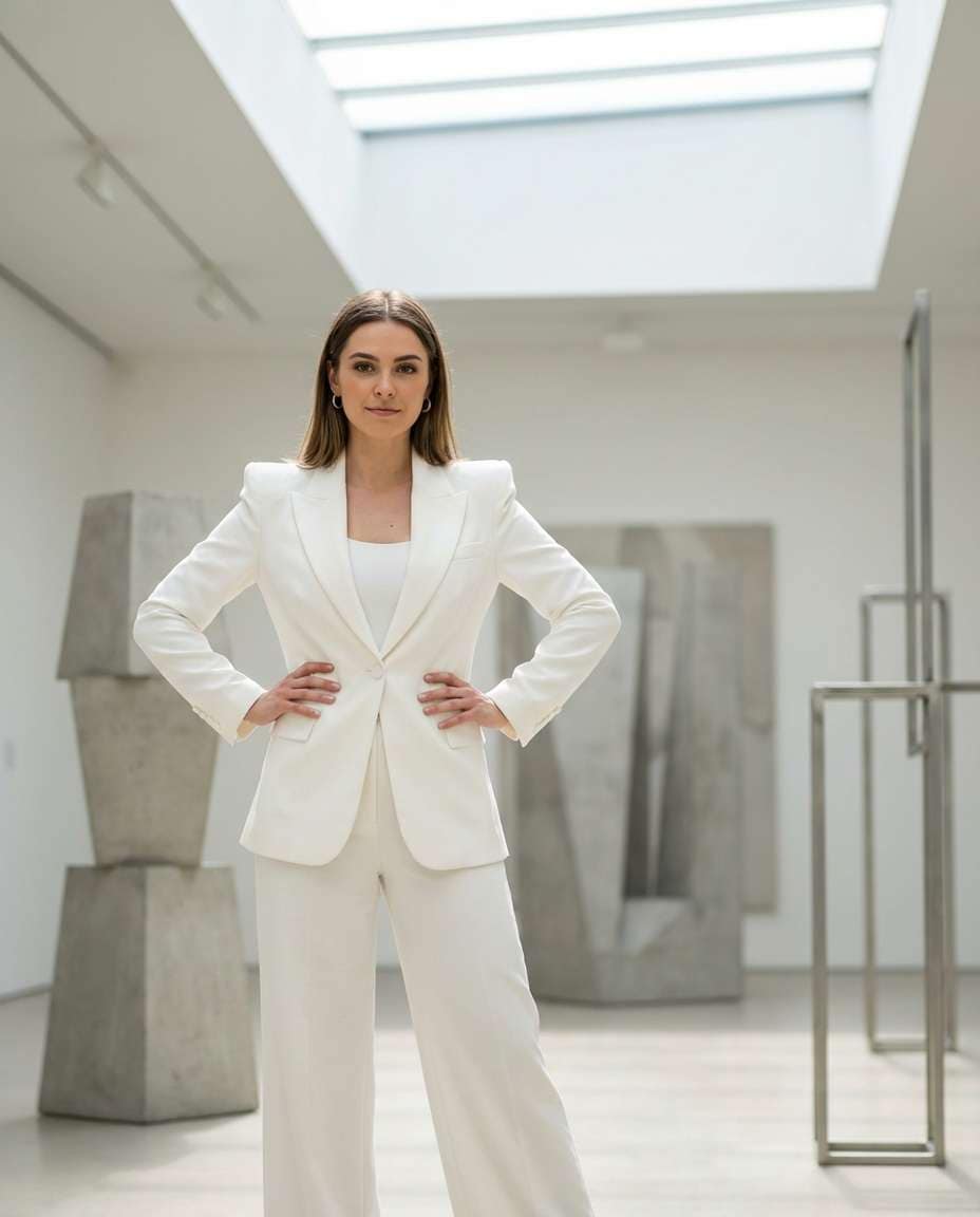 monochrome power suit photo