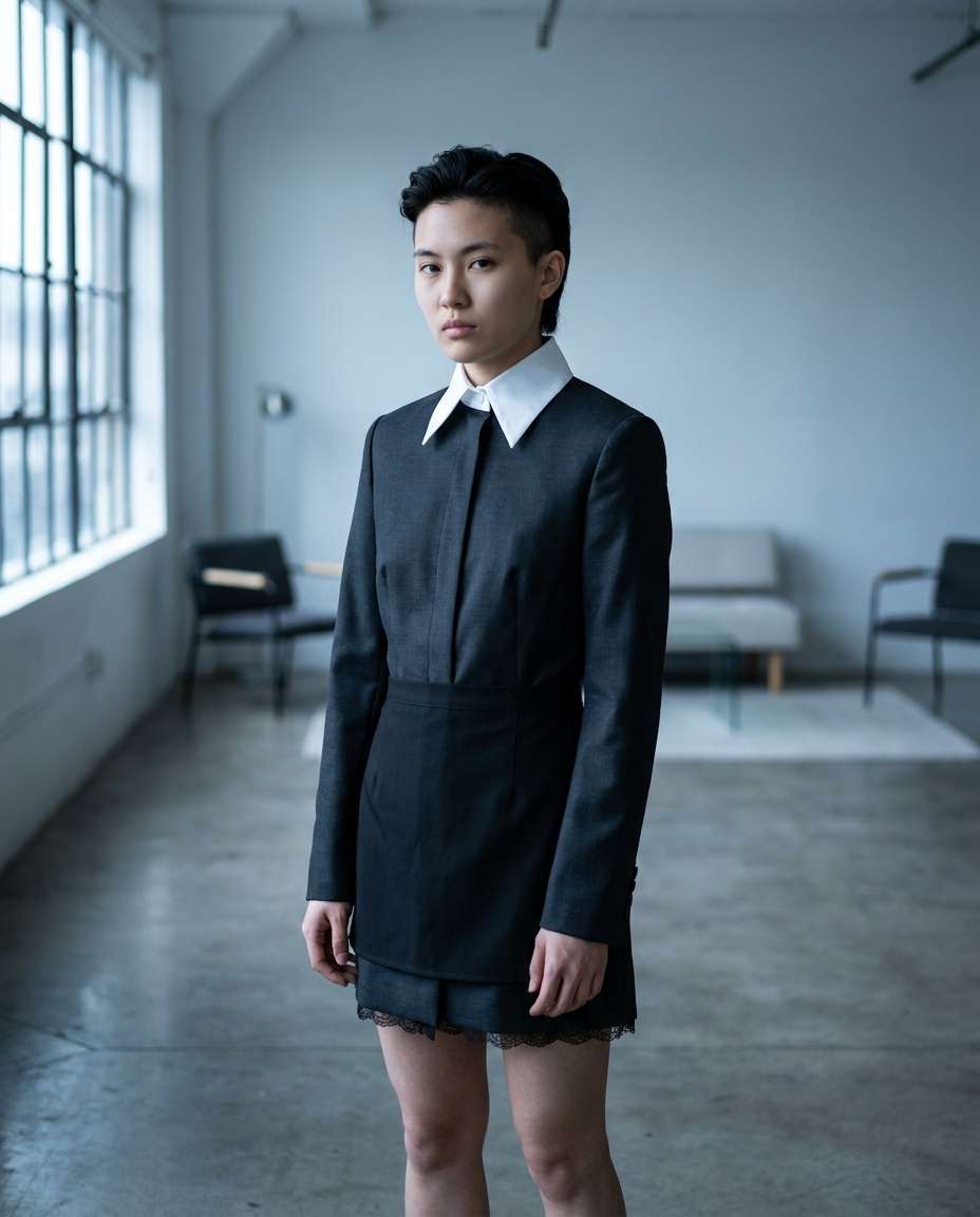 androgynous crisp silhouette photo