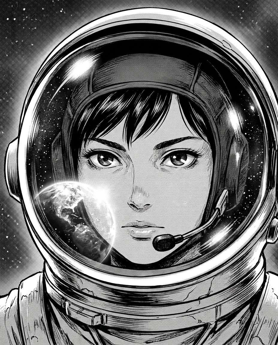 astronaut helmet reflection photo