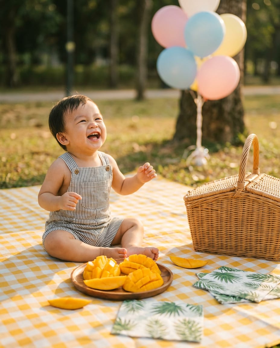 tropical picnic blanket photo