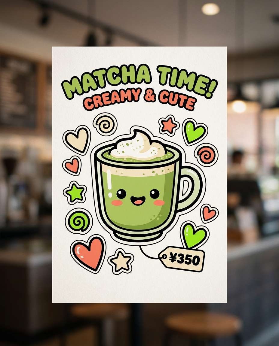 kawaii cafe menu photo
