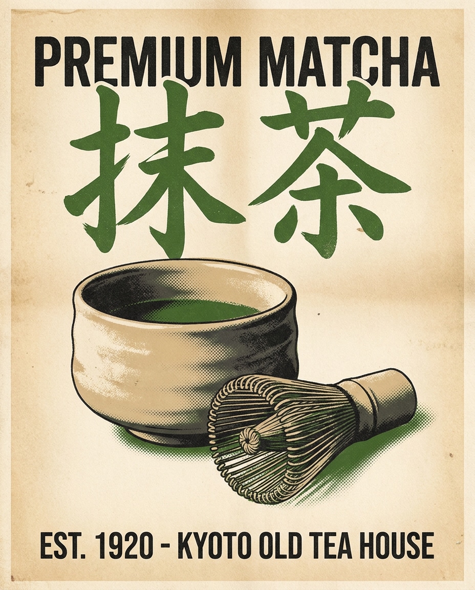 vintage japanese tea ad photo