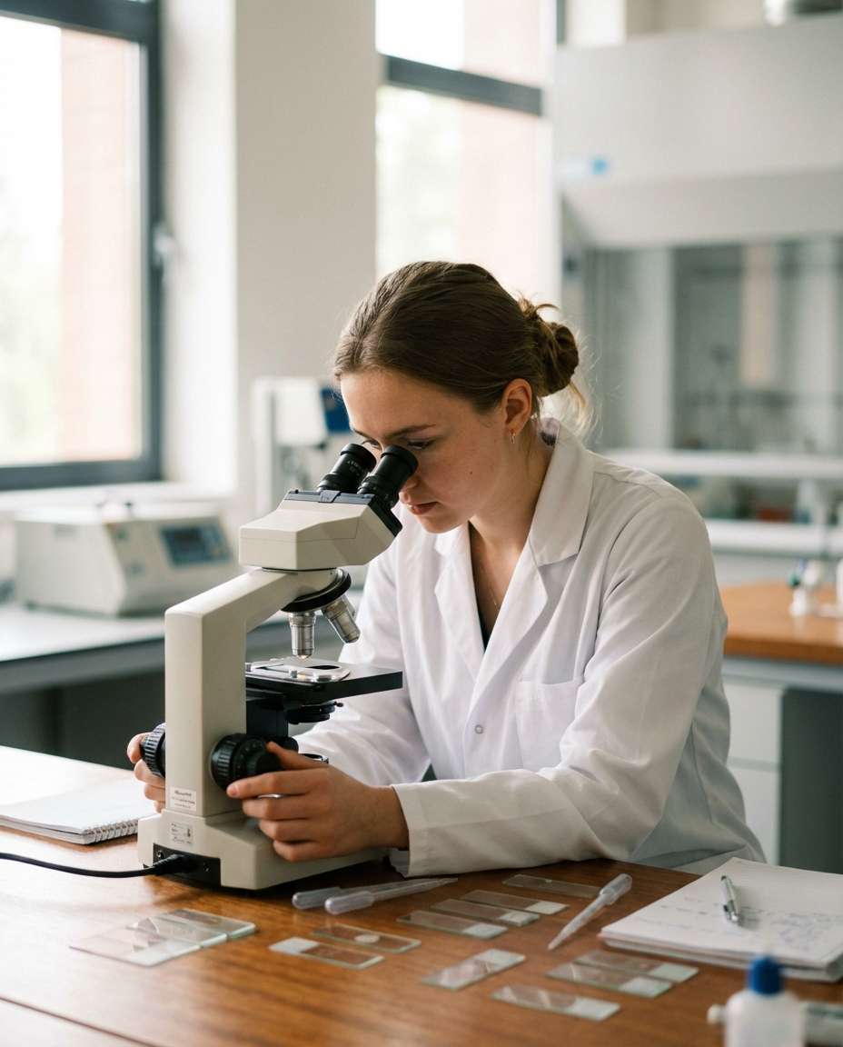 pathology microscope focus photo