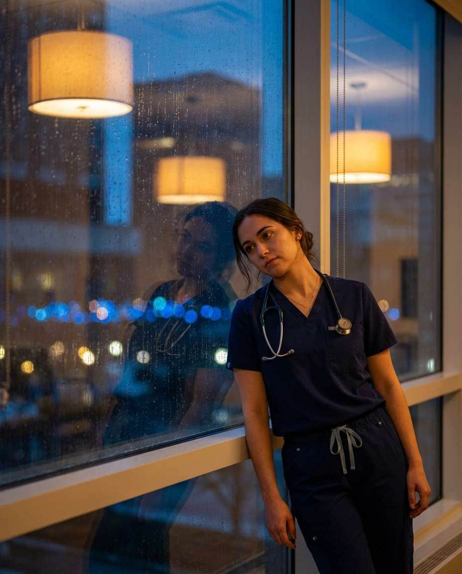 rainy window reflection photo