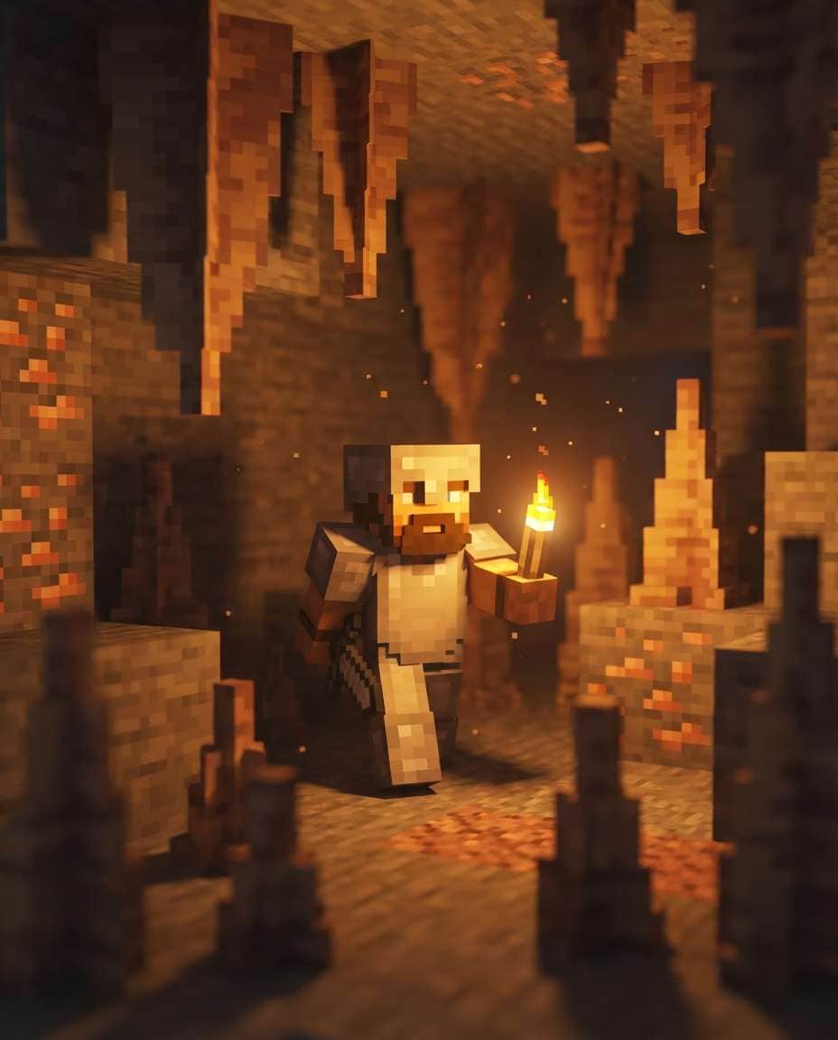 torchlit cave hero photo