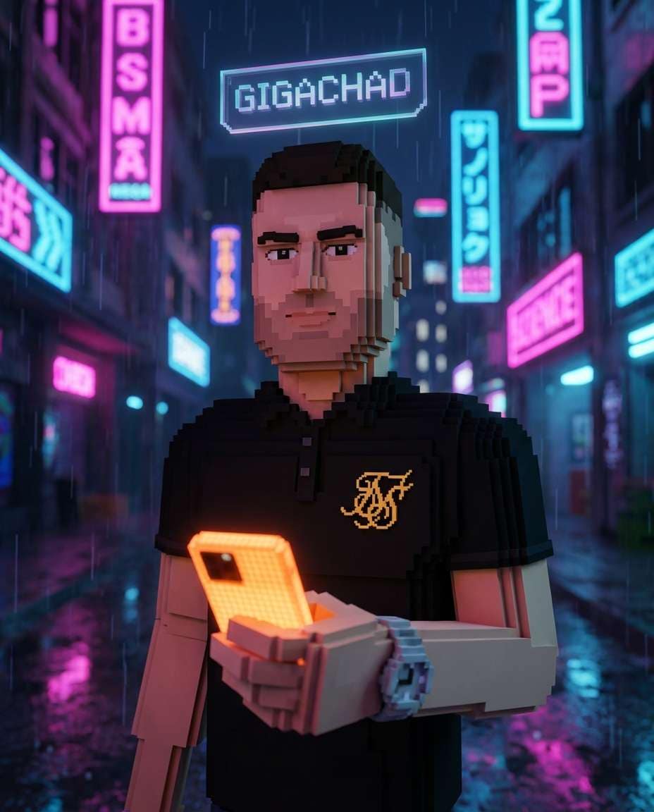 cyber neon city photo