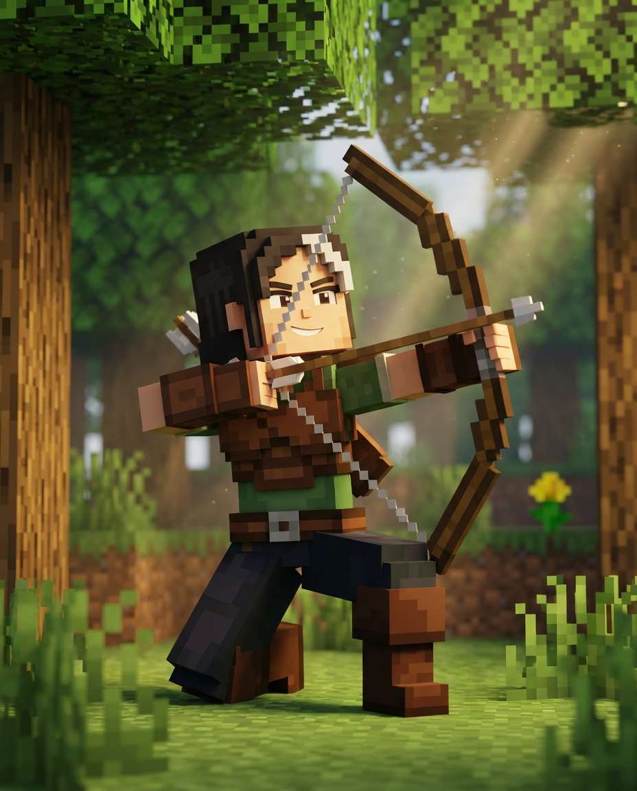 woodland archery pose photo
