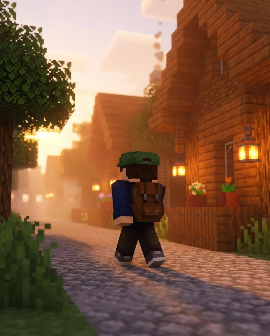 cozy village morning photo