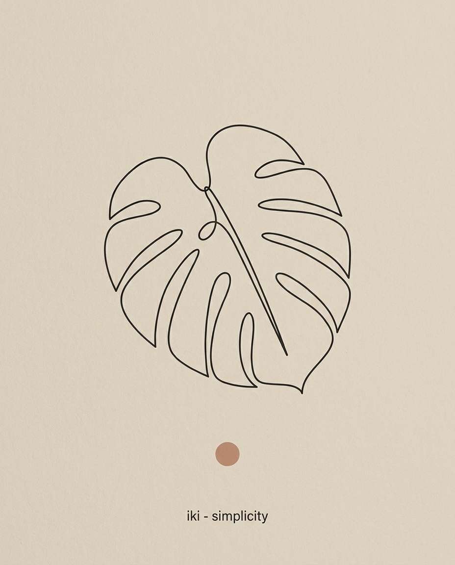 japandi botanical line photo