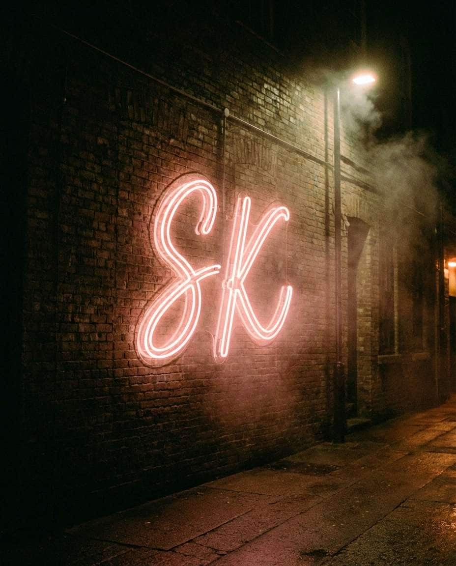 neon sign initials photo