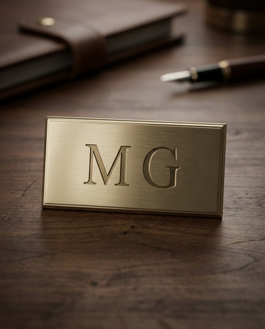 engraved metal plate photo