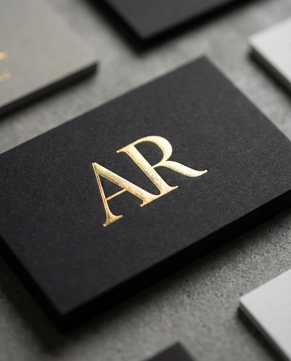 gold foil business card photo