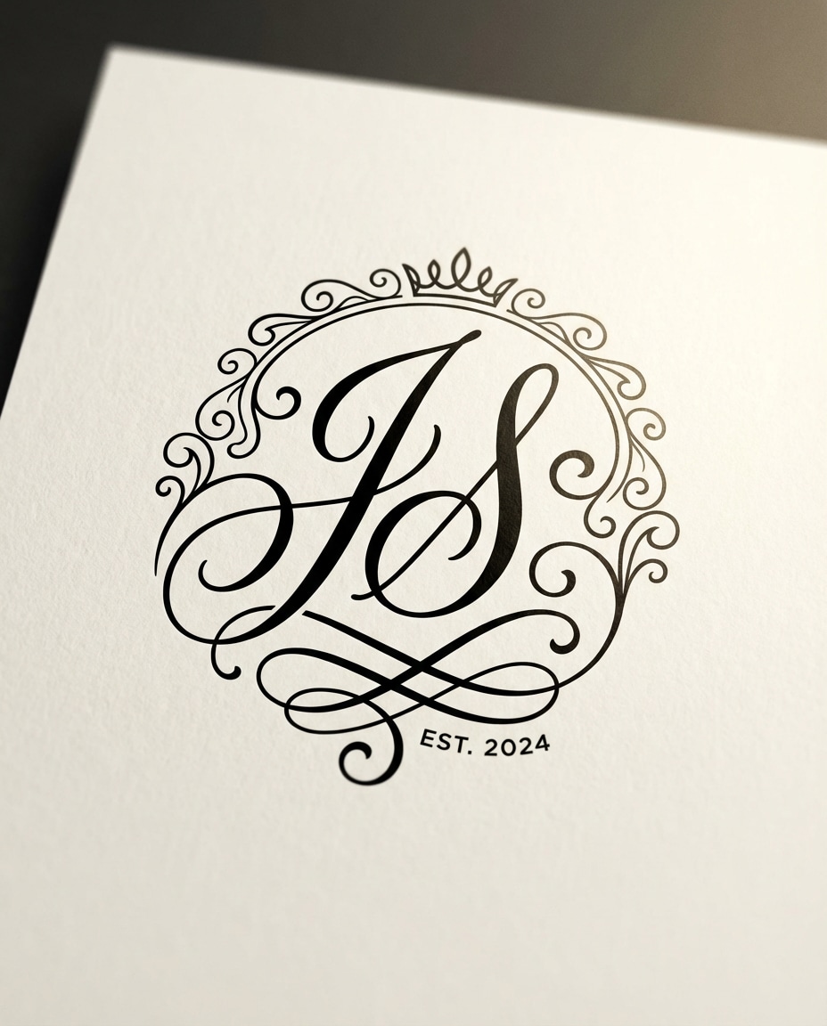 interlocked script initials photo