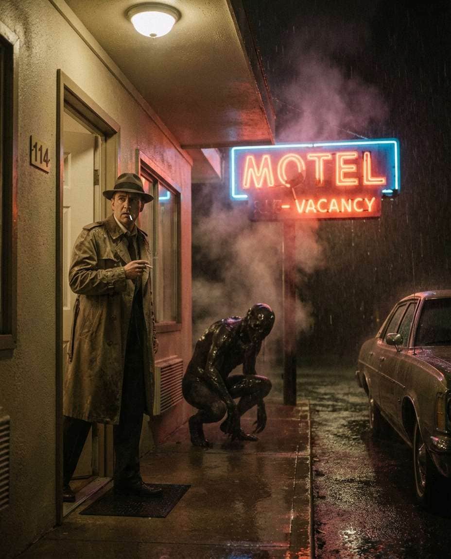 retro motel creature photo