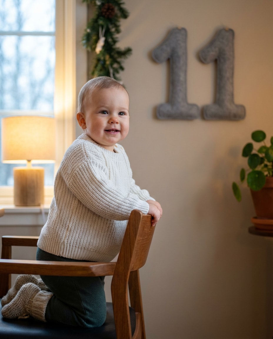 month 11 winter sweater photo