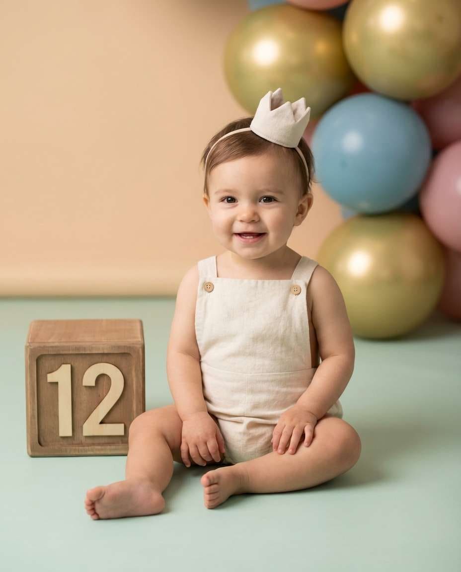 month 12 first birthday photo
