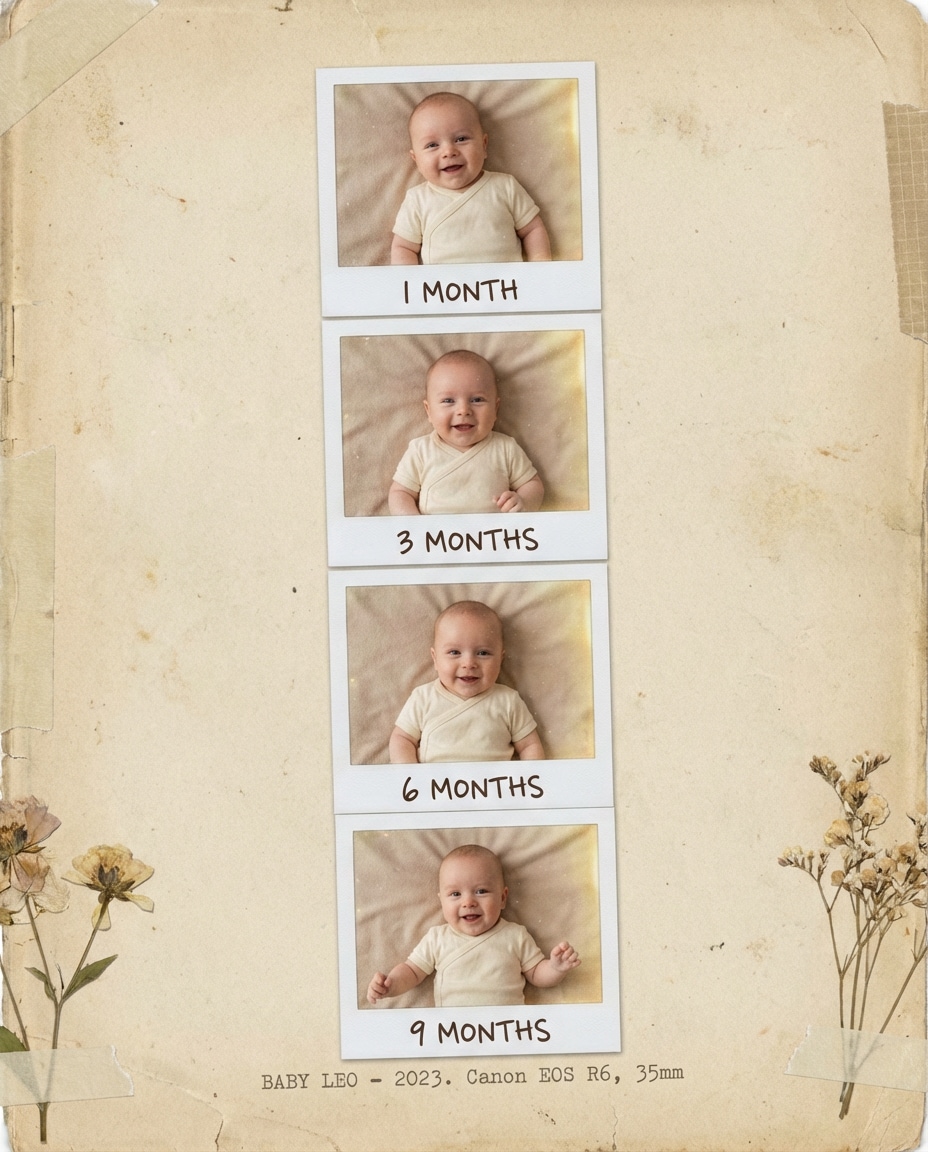 polaroid strip collage photo