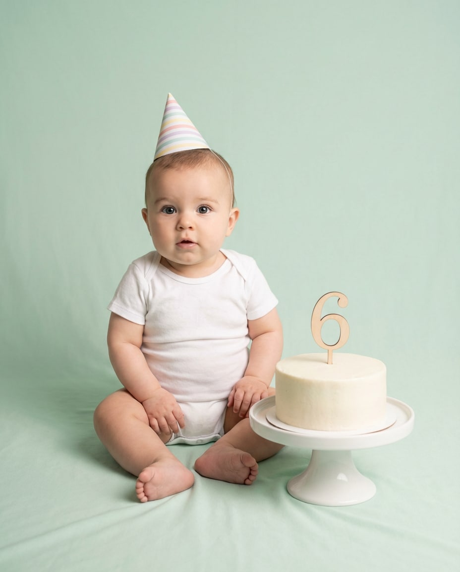 month 6 half birthday photo