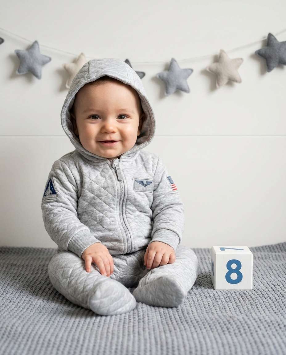 month 8 little astronaut photo