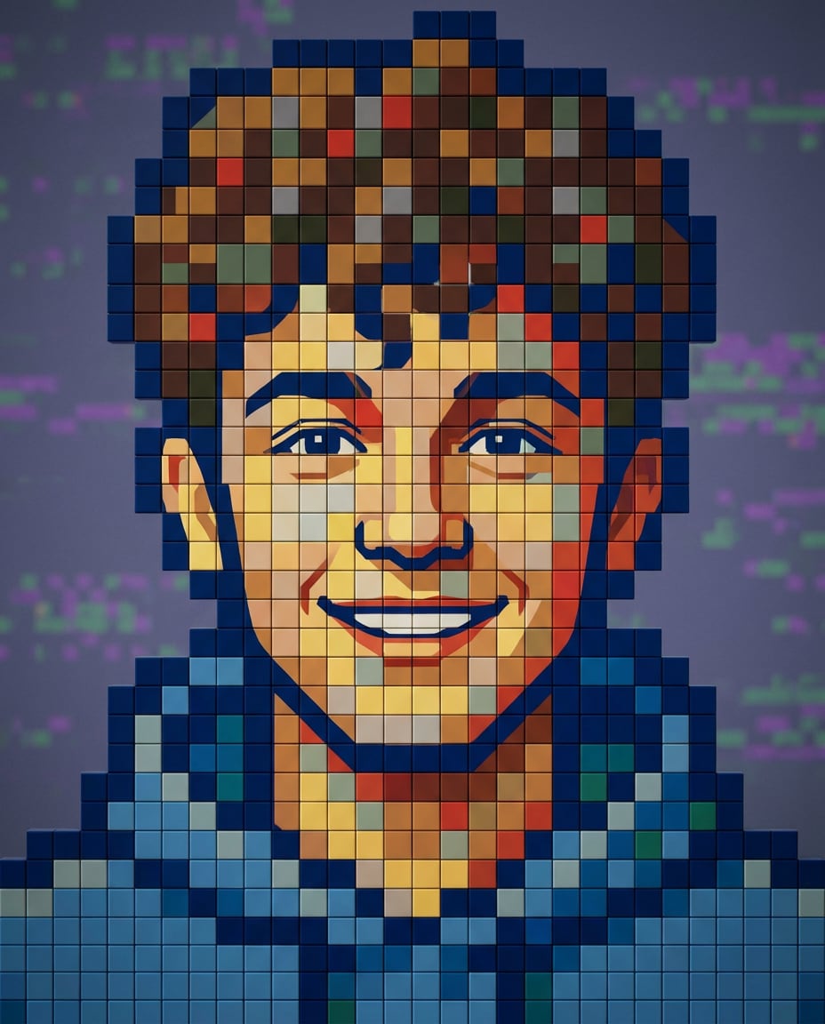 neopixel tile portrait photo