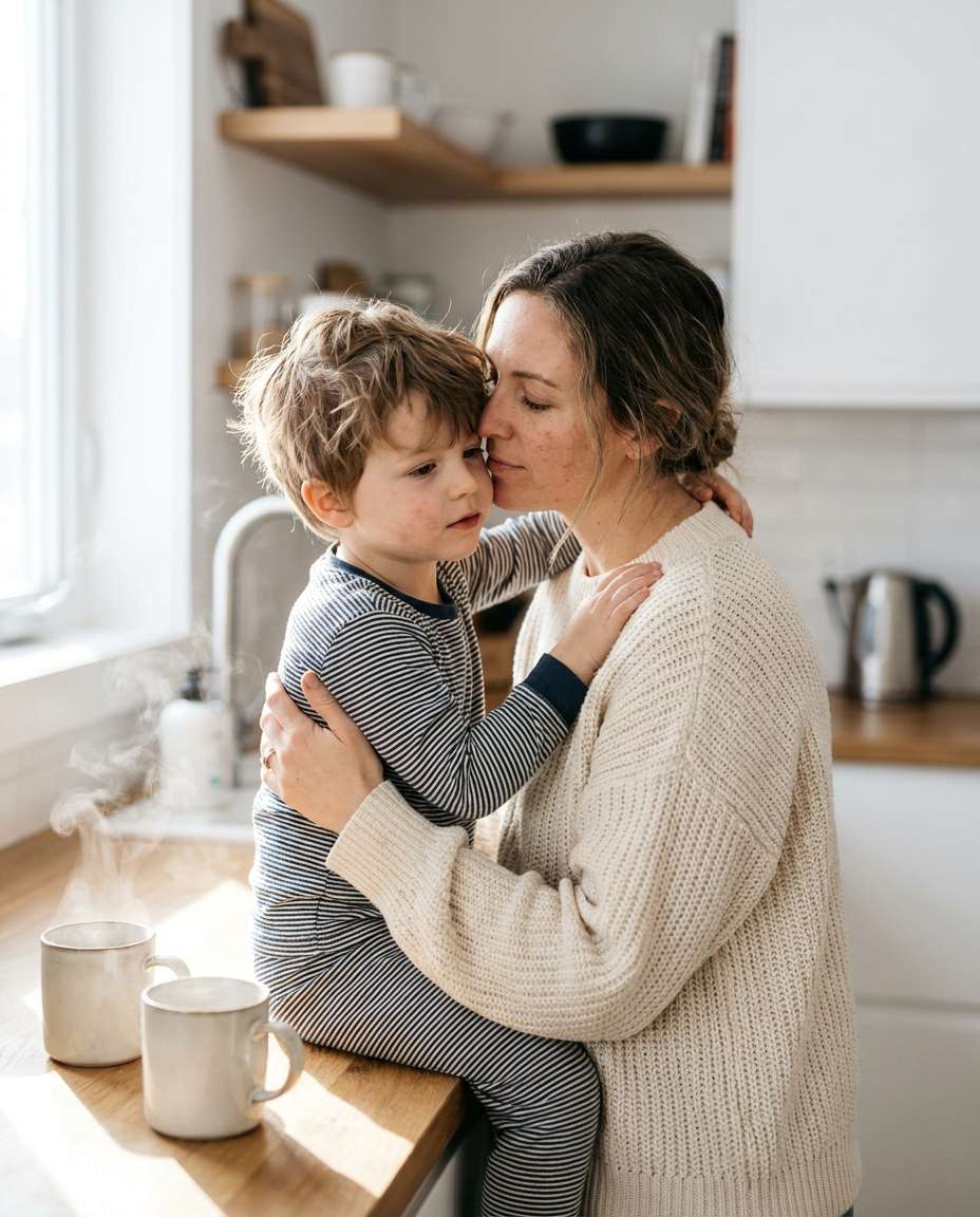 soft window kitchen hug photo