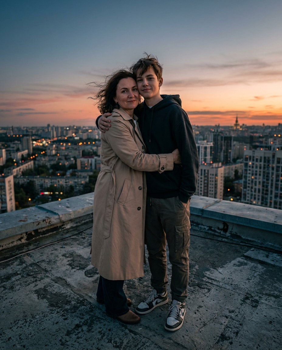 rooftop skyline sunset photo