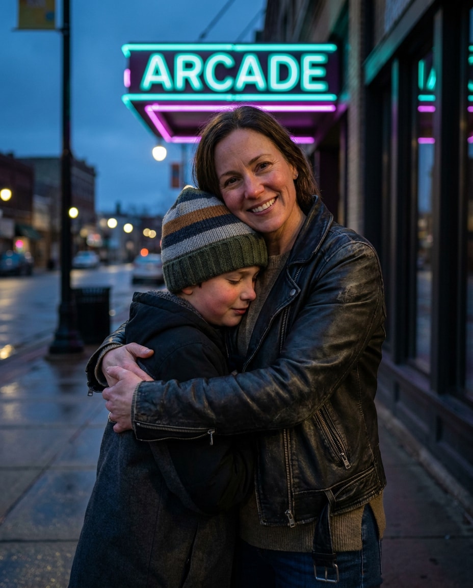 blue hour neon photo